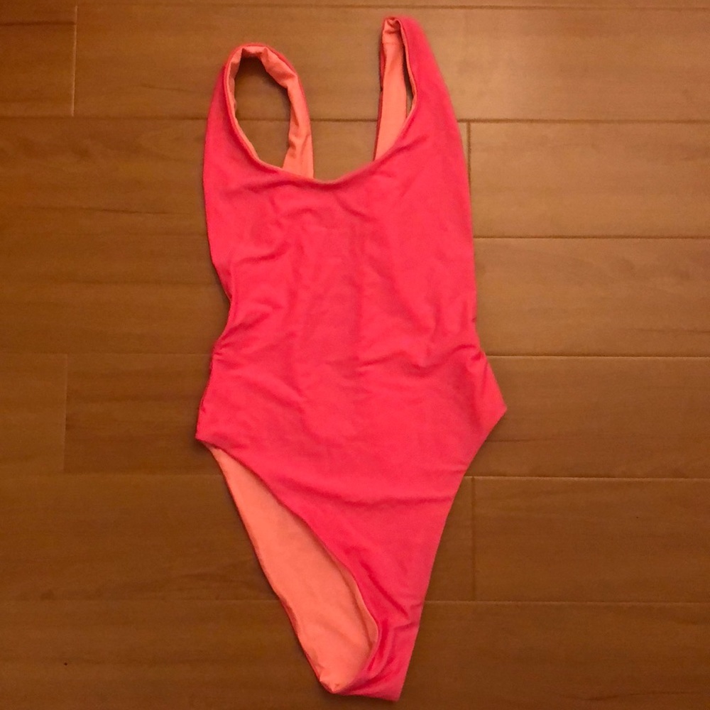 Hot pink/coral NWOT reversible swim suit